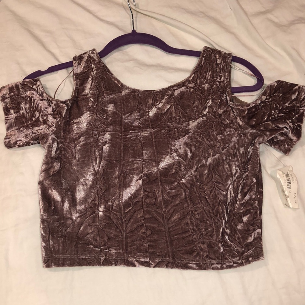 New with tags! Suede off the shoulder crop top